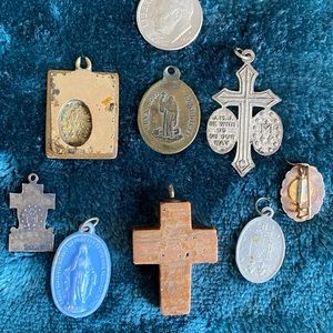 Vintage religious charms.